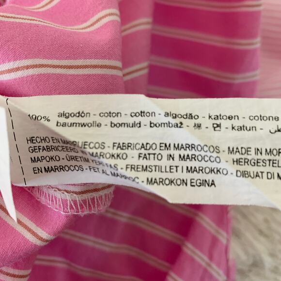 Zara Colorblock Striped Shirt Sz Small Pink Orange White - Picture 7 of 11